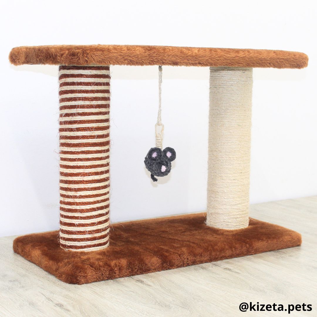 RASCADOR PARA GATO MODELO DOBLE TORRE TIPO CAMA (60x25x45CM)
