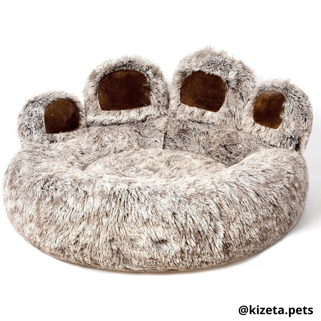 CAMA ANTIANSIEDAD HUELLA DE OSO PARA PERROS (S 70 CM DE DIÁMETRO)