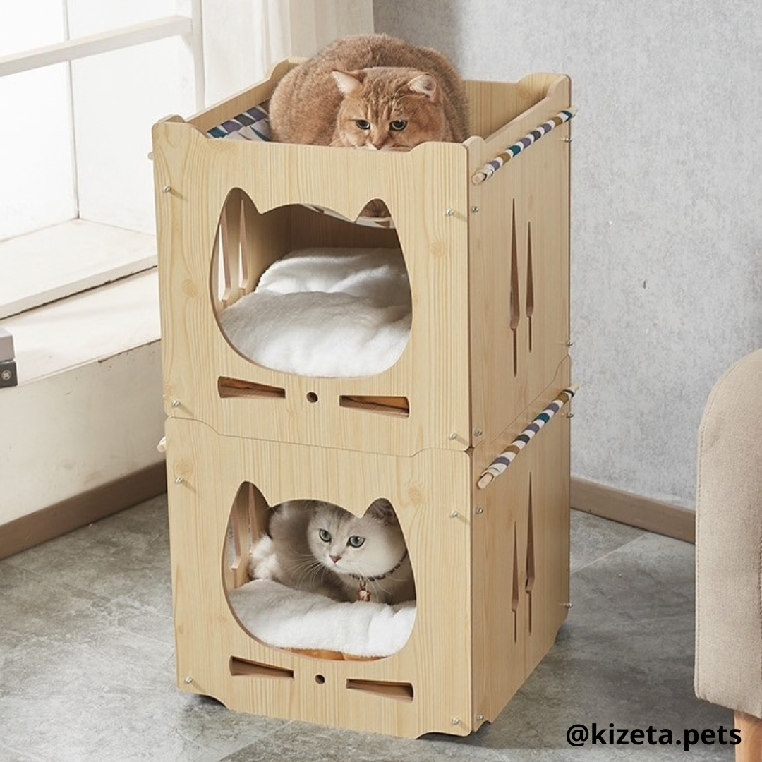 CUARTO + HAMACA ENTRADA GATITO PARA GATOS O CONEJOS (INCLUYE COJÍN)