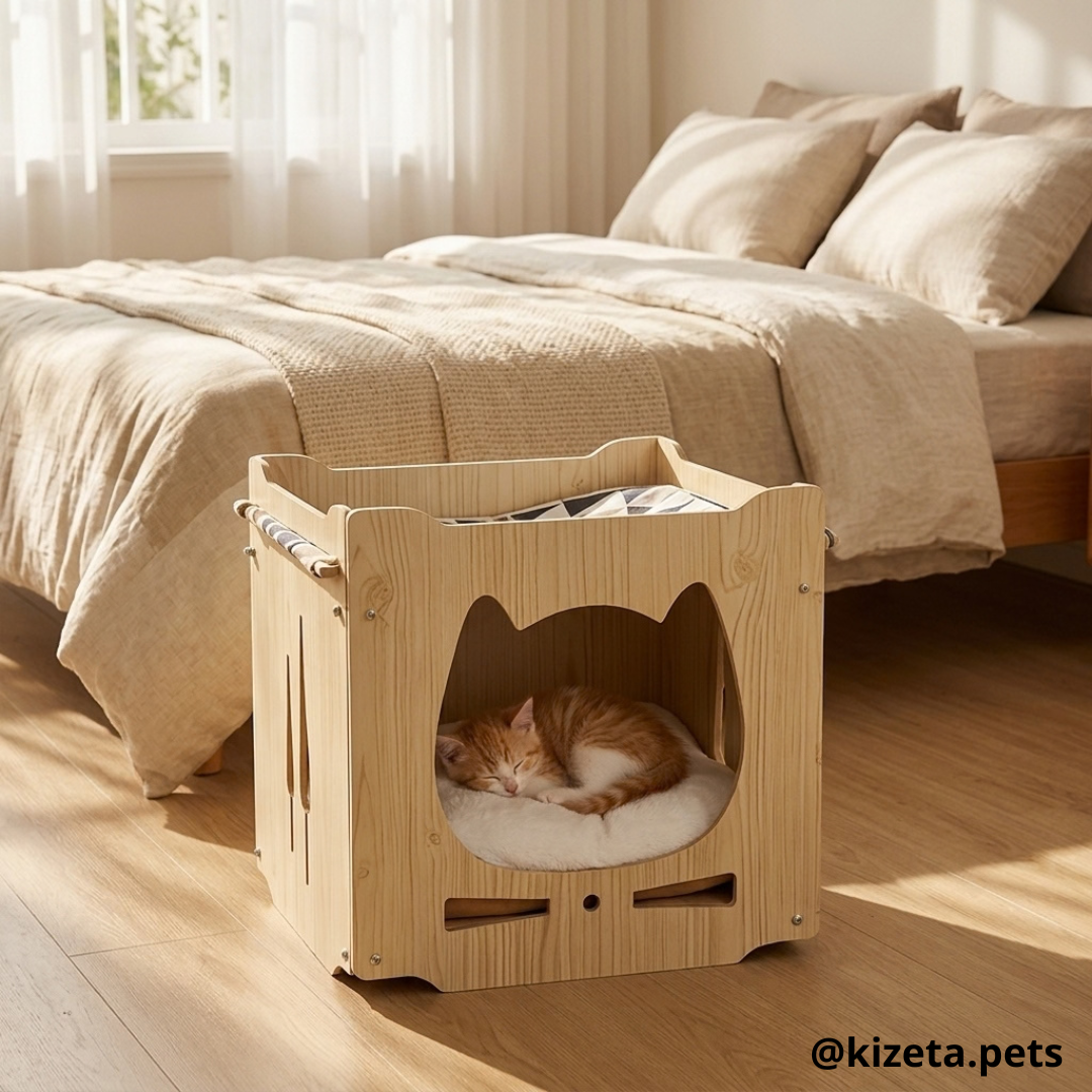 CUARTO + HAMACA ENTRADA GATITO PARA GATOS O CONEJOS (INCLUYE COJÍN)