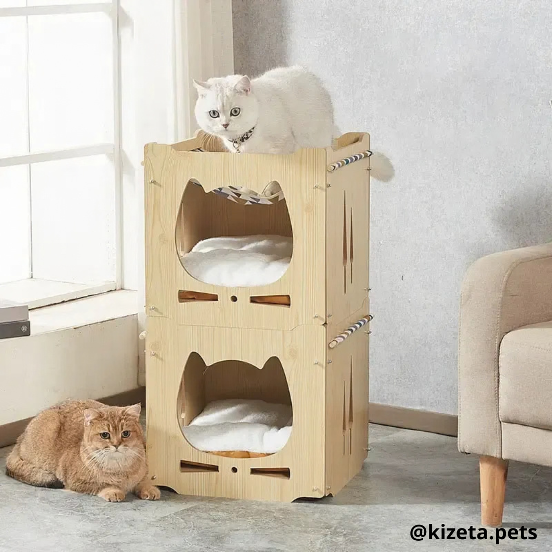 CUARTO + HAMACA ENTRADA GATITO PARA GATOS O CONEJOS (INCLUYE COJÍN)