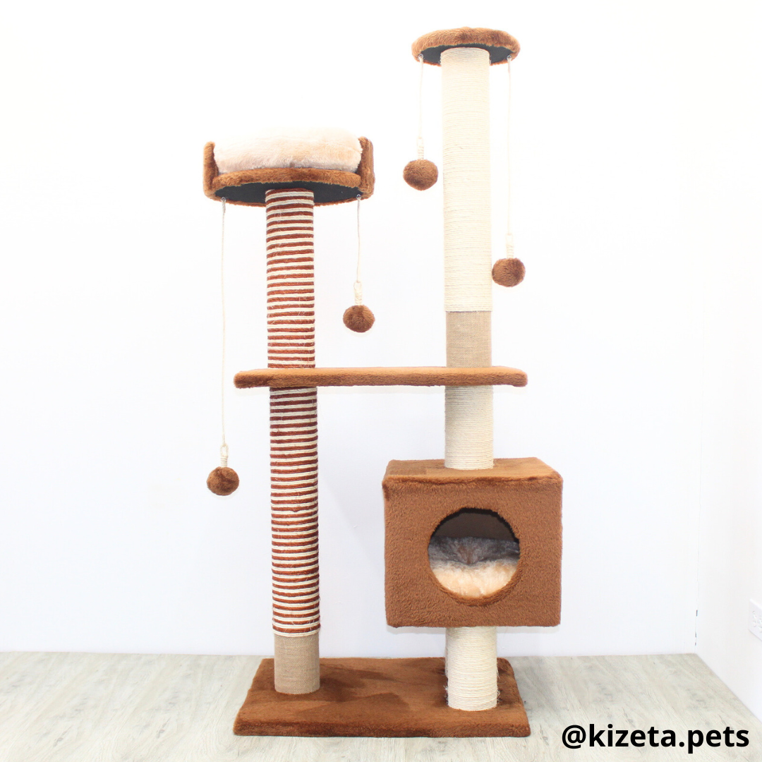 RASCADOR GYM PARA GATO MODELO VENECIA EXTRAGRANDE 2 CAMAS + 6 TORRES (60x45x146CM)