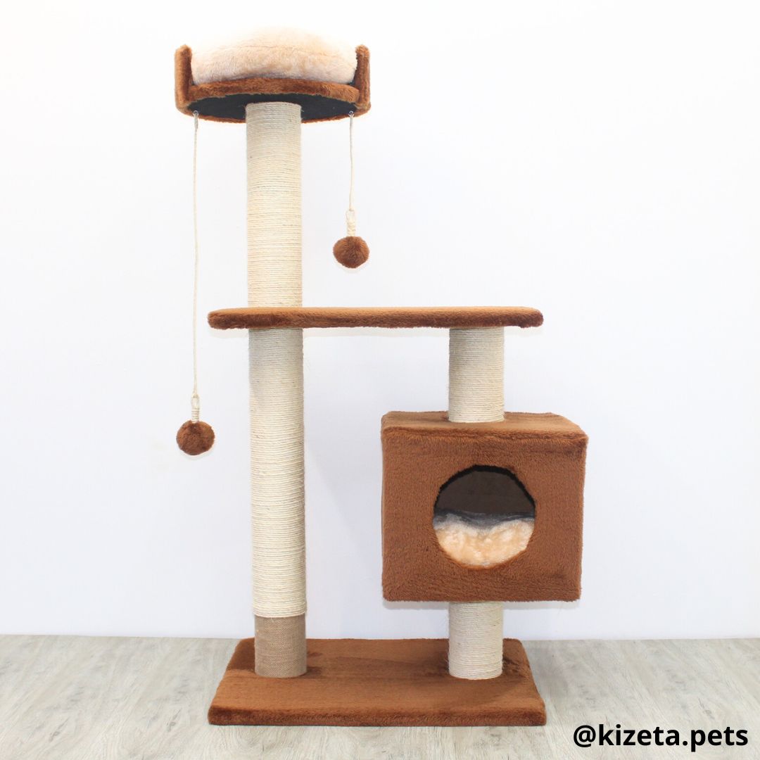 RASCADOR GYM PARA GATO MODELO EDIFICIO 2DA GENERACIÓN CON DOS CAMAS (60x45x124CM)