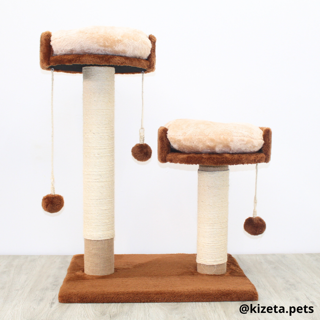 RASCADOR GYM PARA GATO MODELO MOSCÚ 2 CAMAS (60x45x82CM)