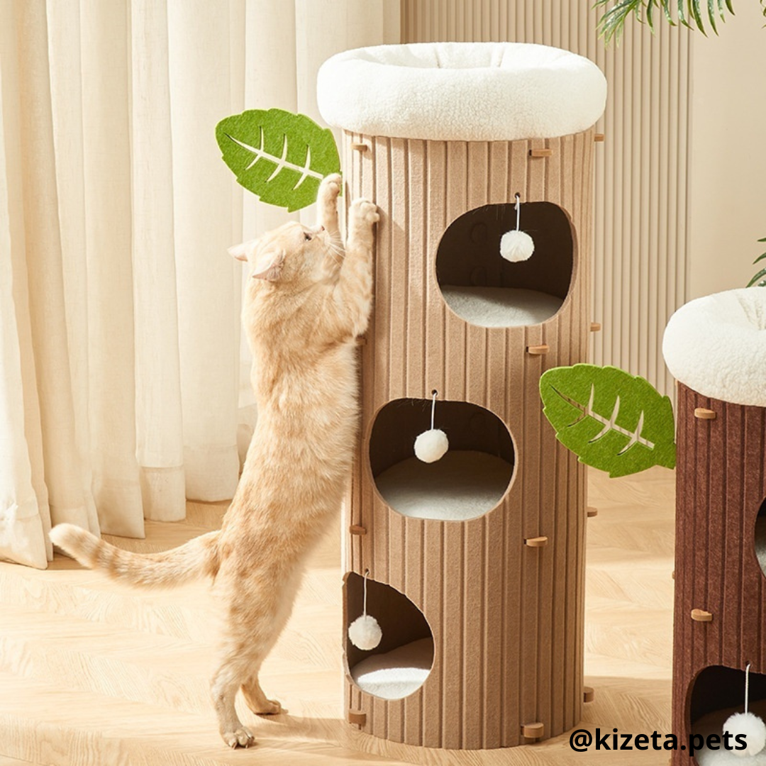 CASA/TORRE/ ÁRBOL LUXURY MULTINIVEL DE 3 PISOS PARA GATOS (CONDOMINIO)