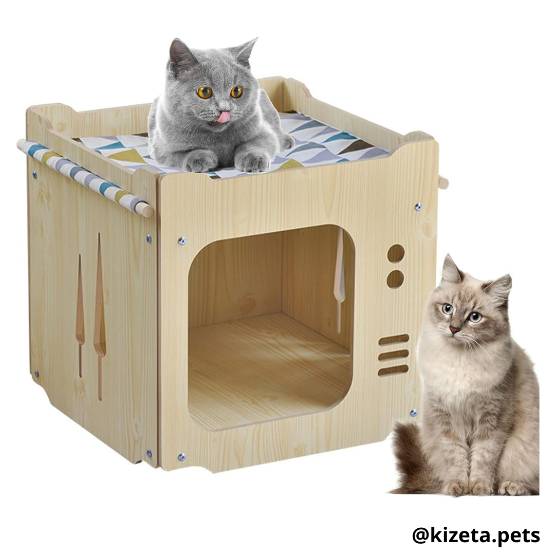 CUARTO + HAMACA ENTRADA CUADRADA PARA GATOS O CONEJOS (INCLUYE COJÍN)