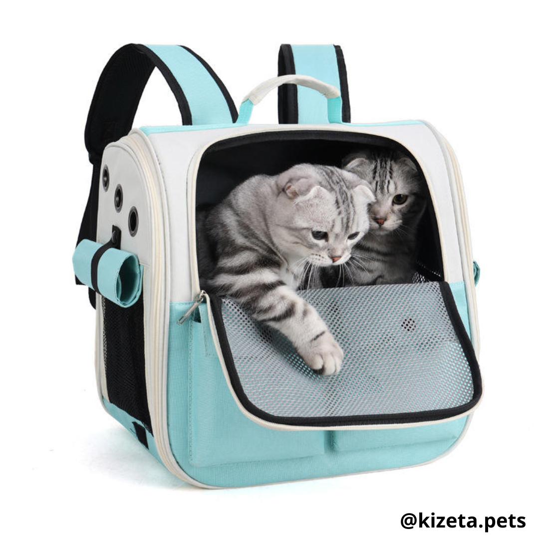 MOCHILA TRANSPORTADORA MISHI-GO PARA MASCOTAS CON VENTANA RECTANGULAR (36x25x38 CM)