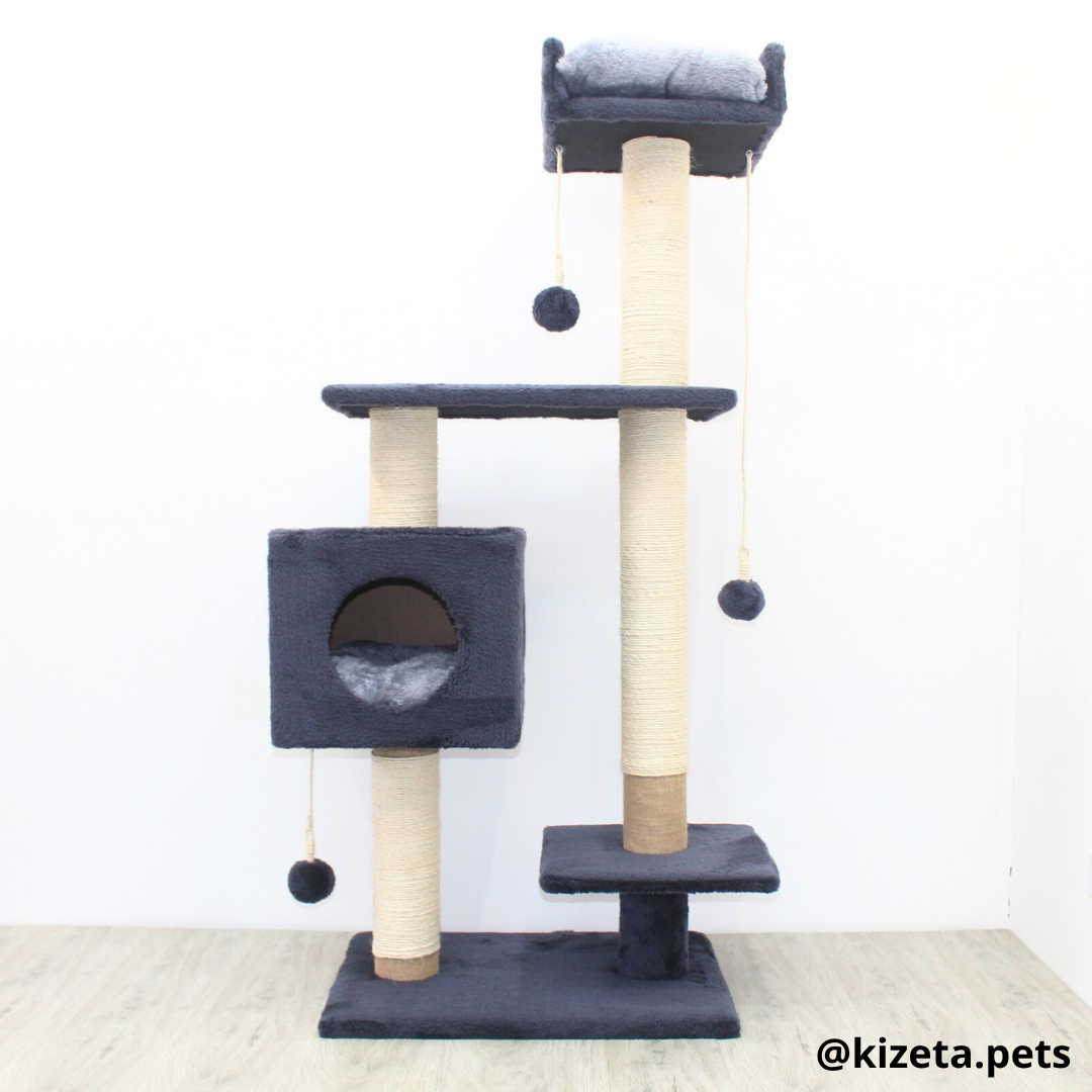 RASCADOR GYM PARA GATO MODELO CHICAGO 2DA GENERACIÓN 2 CAMAS + 5 TORRES (60x45x145CM)