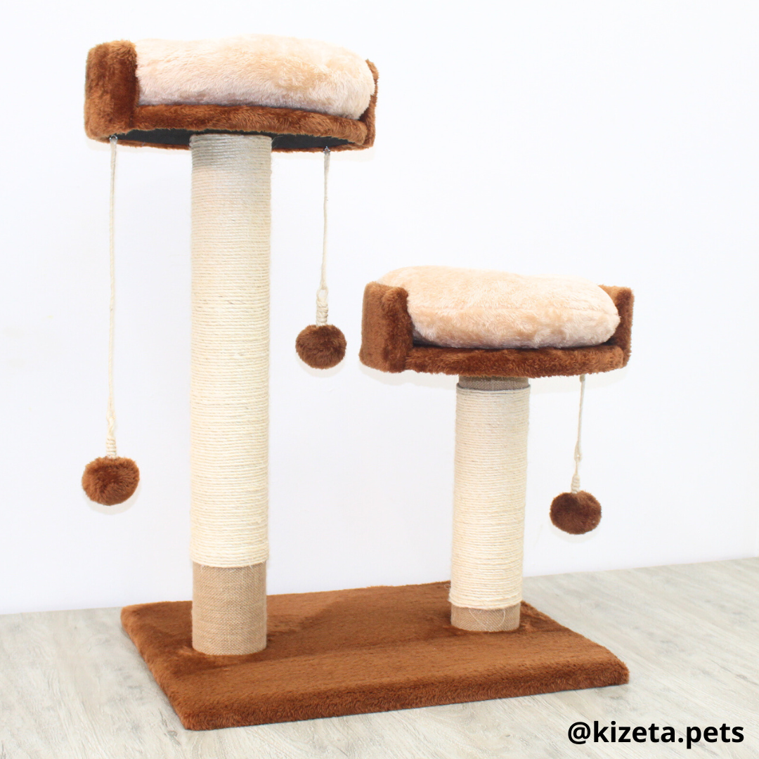 RASCADOR GYM PARA GATO MODELO MOSCÚ 2 CAMAS (60x45x82CM)