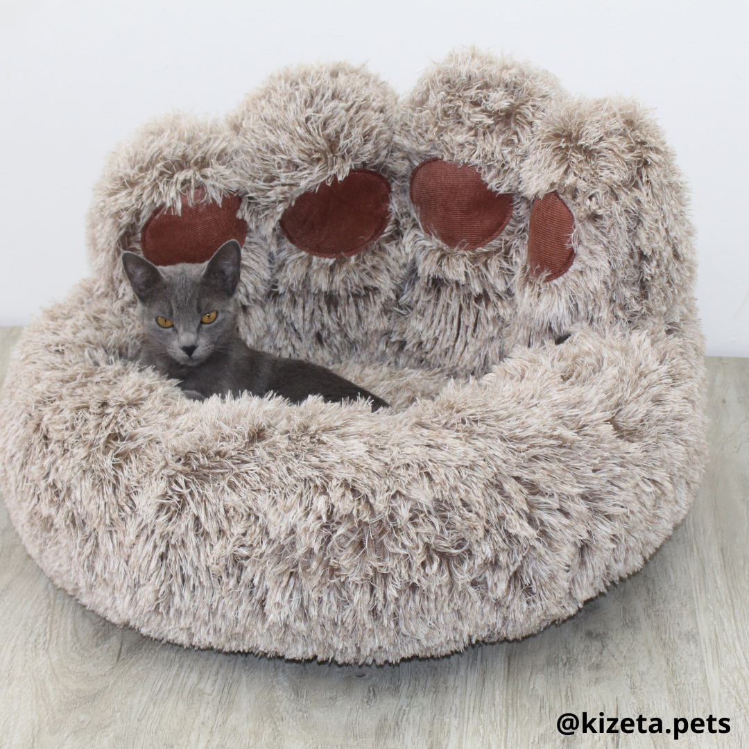 CAMA ANTIANSIEDAD EN FORMA HUELLA DE OSO PARA GATOS (S 70CM DE DIÁMETRO)