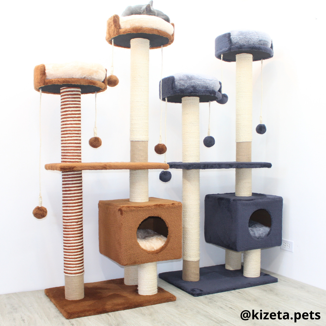 RASCADOR GYM PARA GATO MODELO MÓNACO EXTRAGRANDE 3 CAMAS + 6 TORRES (60x45x156CM)