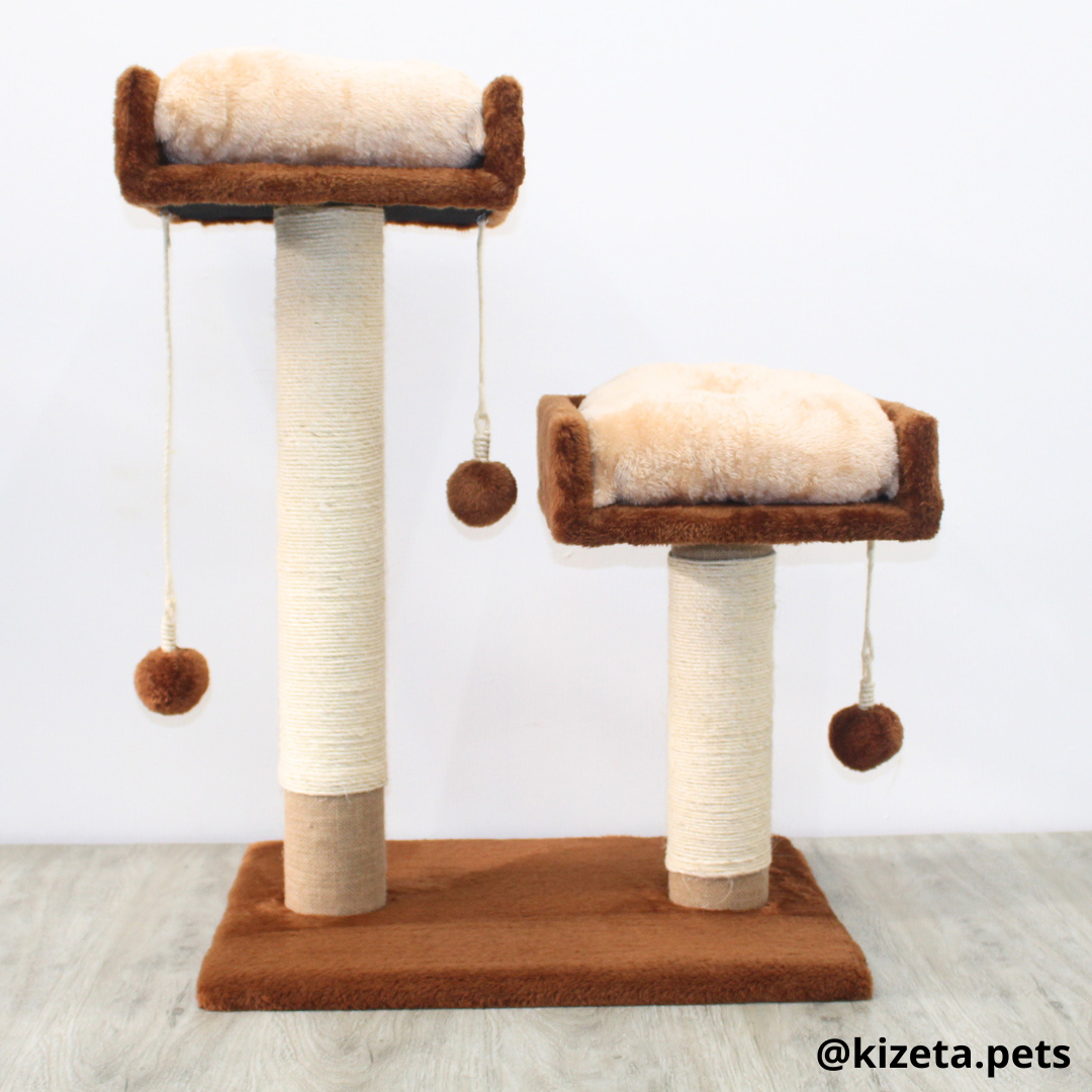 RASCADOR GYM PARA GATO MODELO MOSCÚ 2 CAMAS (60x45x82CM)