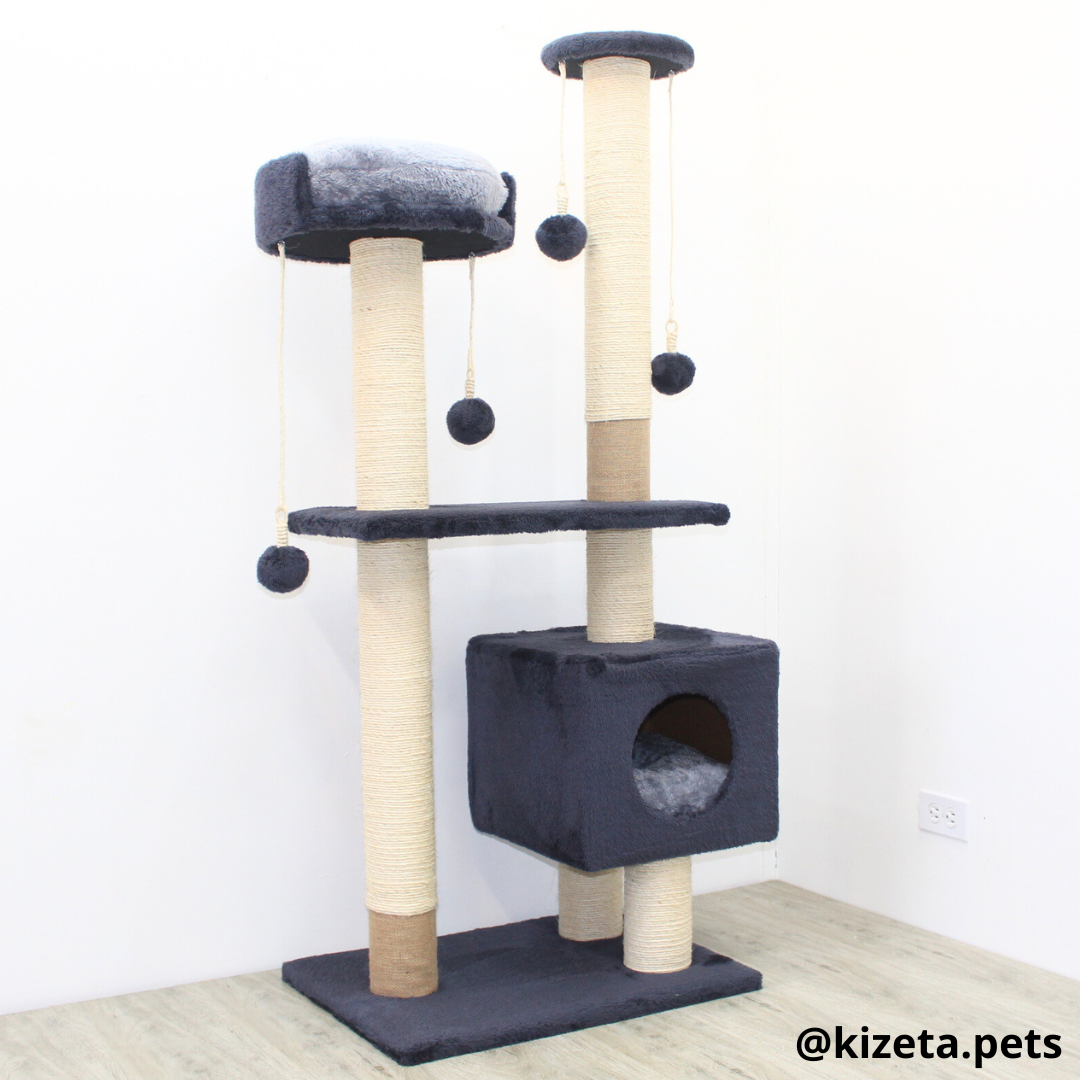 RASCADOR GYM PARA GATO MODELO VENECIA EXTRAGRANDE 2 CAMAS + 6 TORRES (60x45x146CM)