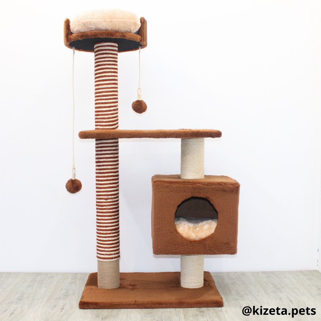RASCADOR GYM PARA GATO MODELO EDIFICIO 2DA GENERACIÓN CON DOS CAMAS (60x45x124CM)