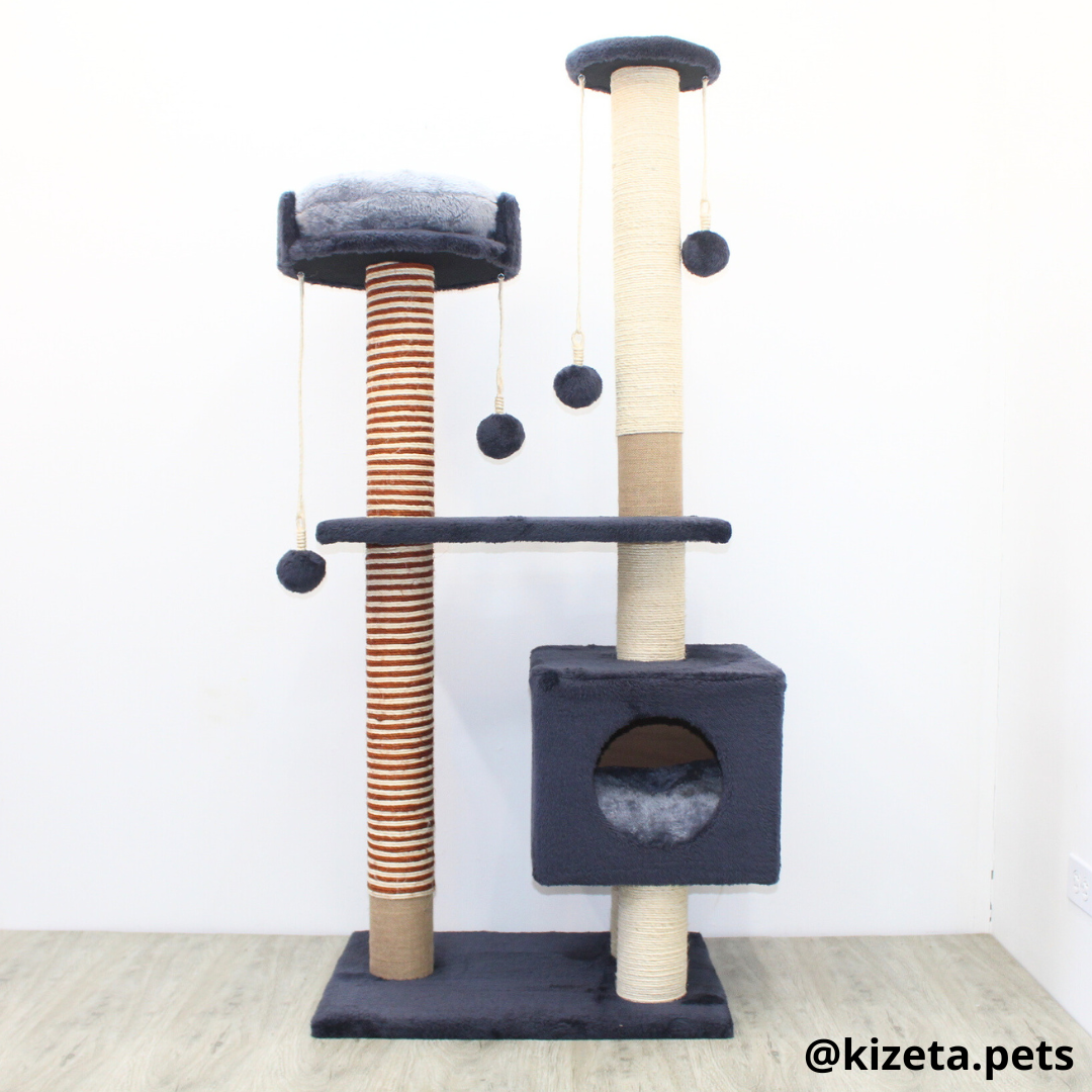 RASCADOR GYM PARA GATO MODELO VENECIA EXTRAGRANDE 2 CAMAS + 6 TORRES (60x45x146CM)
