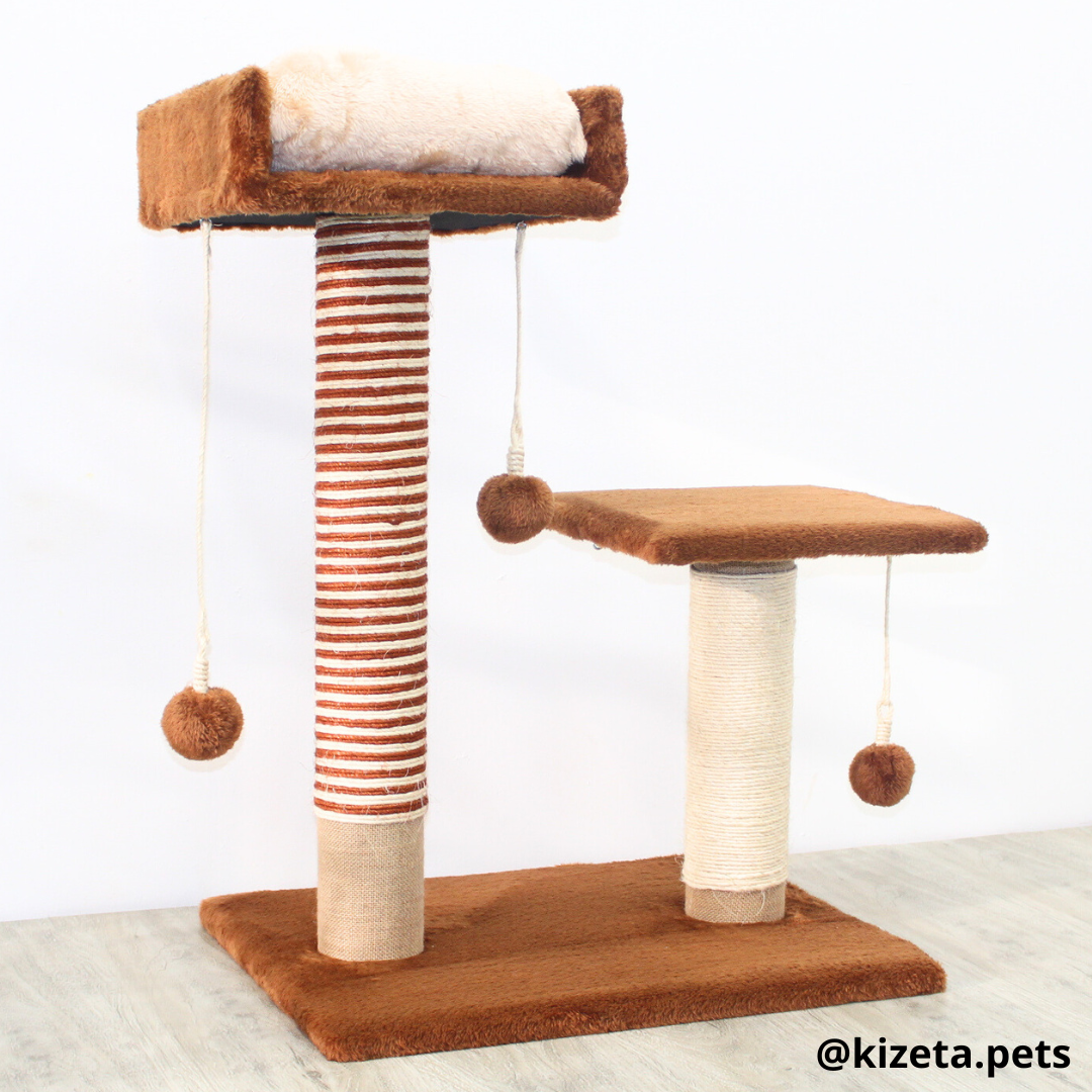 RASCADOR GYM PARA GATO MODELO BERLÍN CAMA + PLATAFORMA (60x45x82CM)