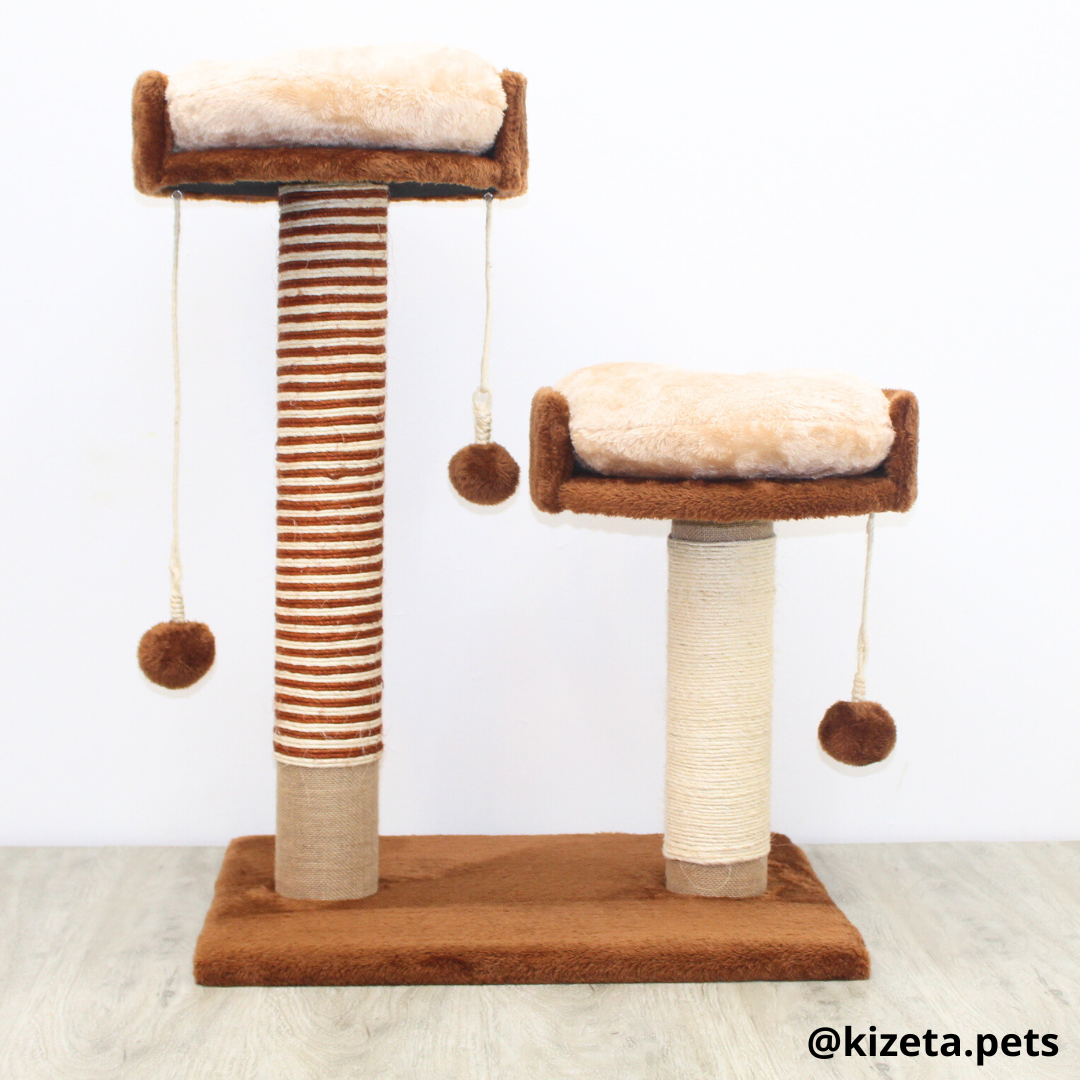 RASCADOR GYM PARA GATO MODELO MOSCÚ 2 CAMAS (60x45x82CM)