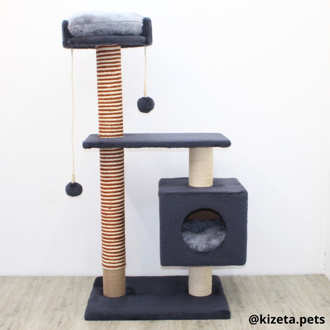 RASCADOR GYM PARA GATO MODELO EDIFICIO 2DA GENERACIÓN CON DOS CAMAS (60x45x124CM)