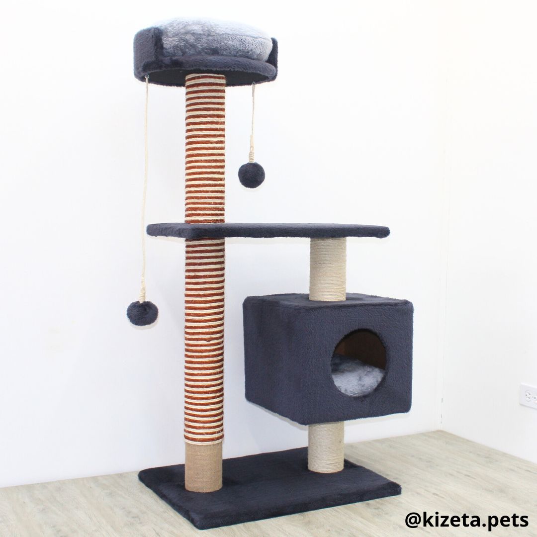 RASCADOR GYM PARA GATO MODELO EDIFICIO 2DA GENERACIÓN CON DOS CAMAS (60x45x124CM)