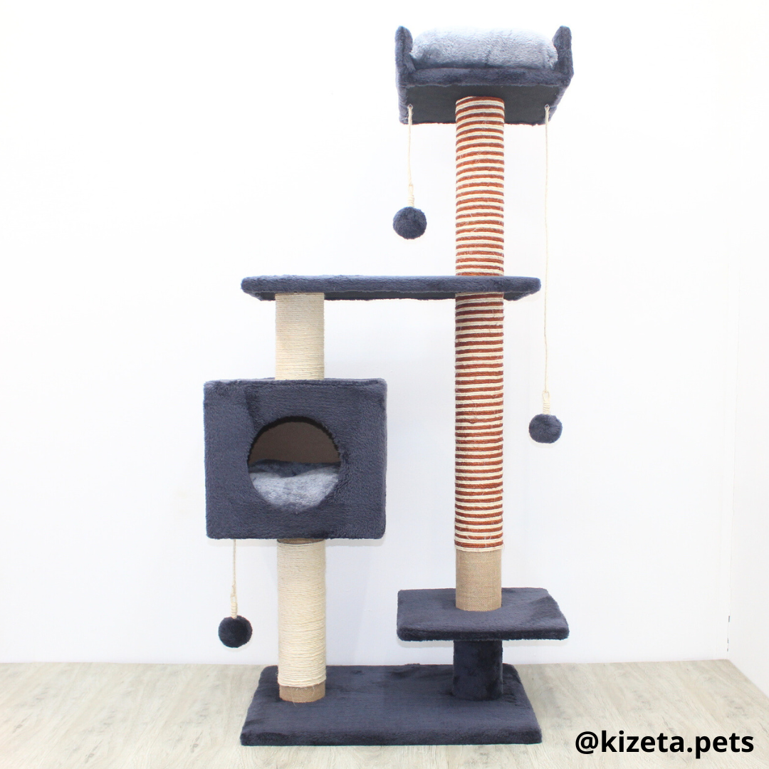 RASCADOR GYM PARA GATO MODELO CHICAGO 2DA GENERACIÓN 2 CAMAS + 5 TORRES (60x45x145CM)