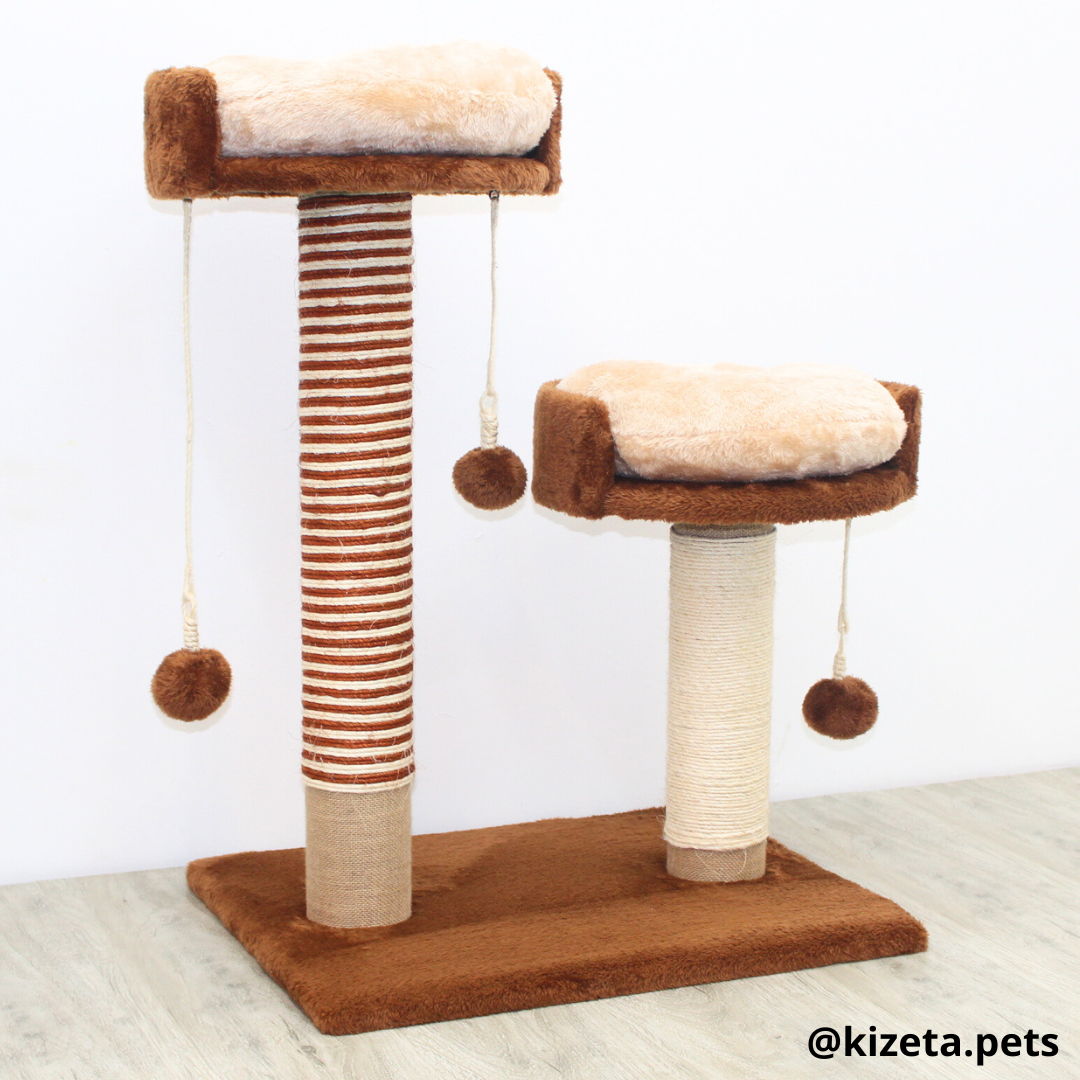 RASCADOR GYM PARA GATO MODELO MOSCÚ 2 CAMAS (60x45x82CM)