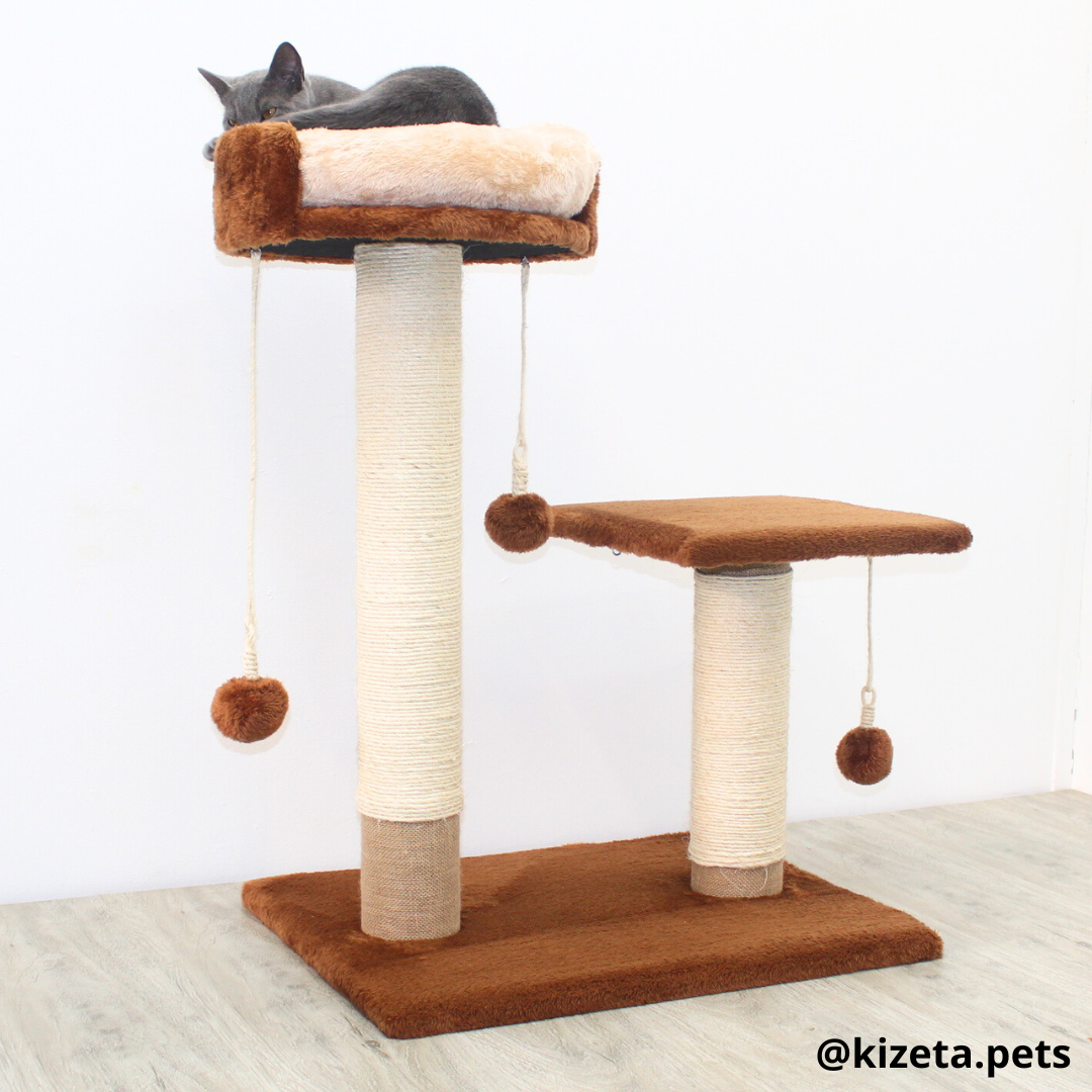 RASCADOR GYM PARA GATO MODELO BERLÍN CAMA + PLATAFORMA (60x45x82CM)