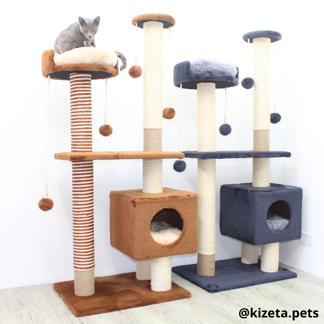 RASCADOR GYM PARA GATO MODELO VENECIA EXTRAGRANDE 2 CAMAS + 6 TORRES (60x45x146CM)