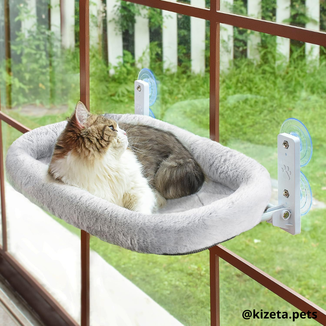 HAMACA DE VENTANA PARA GATOS MODELO CIRCULAR (60X30CM)