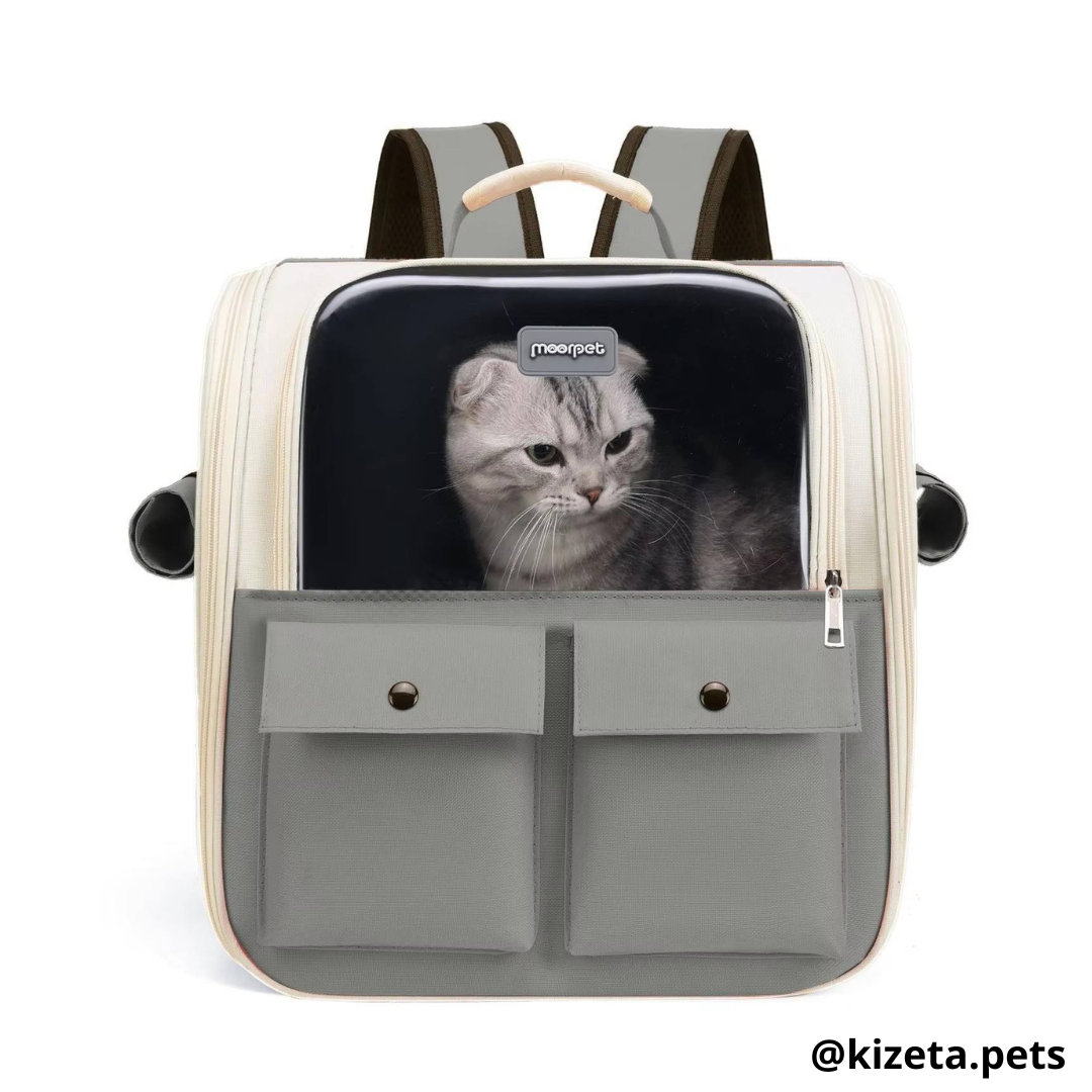 MOCHILA TRANSPORTADORA MISHI-GO PARA MASCOTAS CON VENTANA RECTANGULAR (36x25x38 CM)