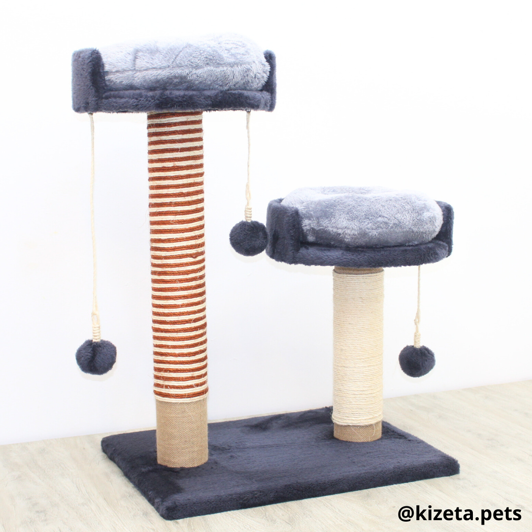 RASCADOR GYM PARA GATO MODELO MOSCÚ 2 CAMAS (60x45x82CM)