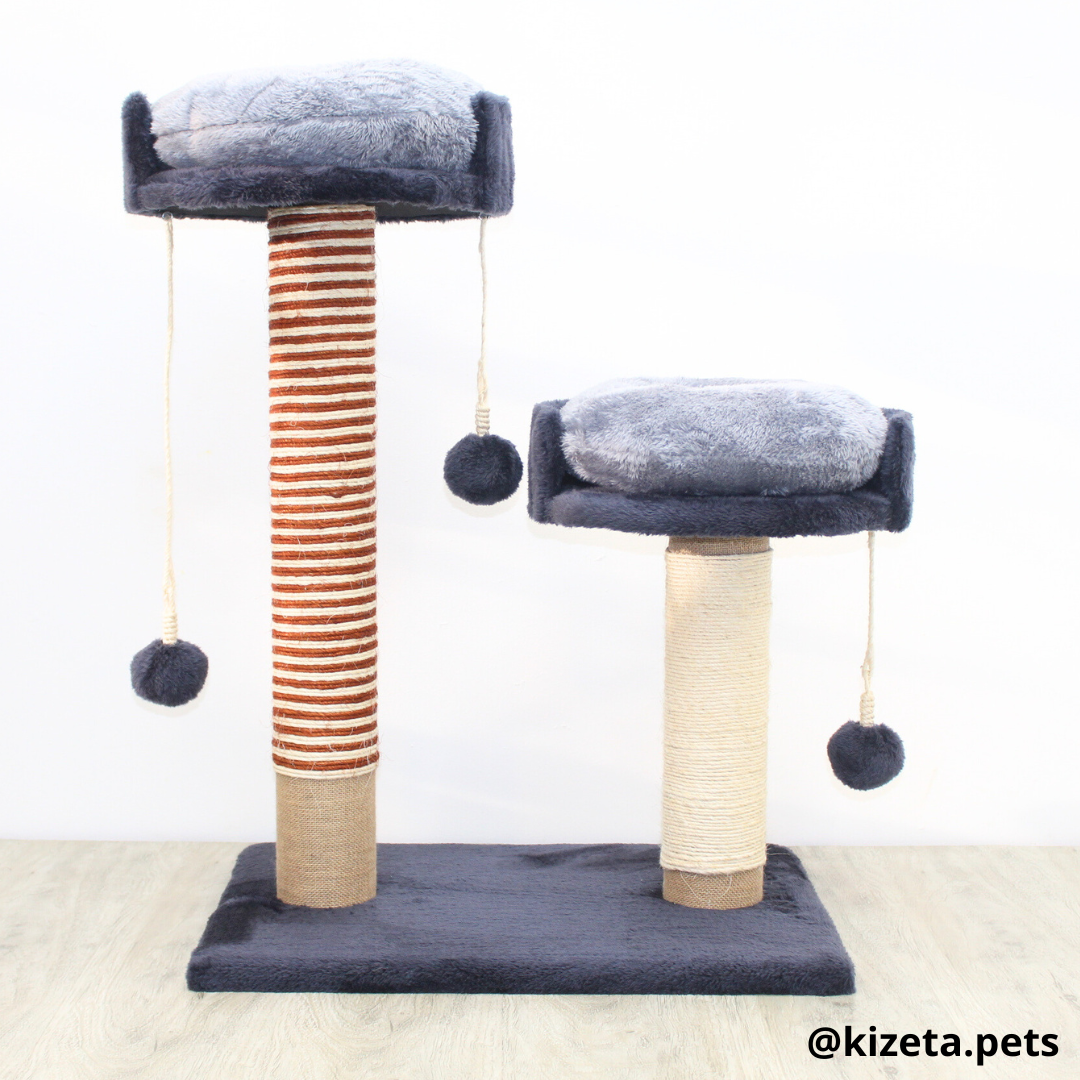 RASCADOR GYM PARA GATO MODELO MOSCÚ 2 CAMAS (60x45x82CM)
