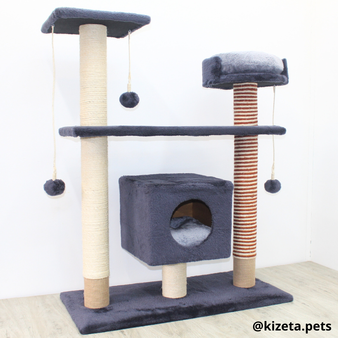 RASCADOR GYM PARA GATO MODELO PRAGA EXTRAGRANDE 2 CAMAS + 5 TORRES (90x45x116CM)