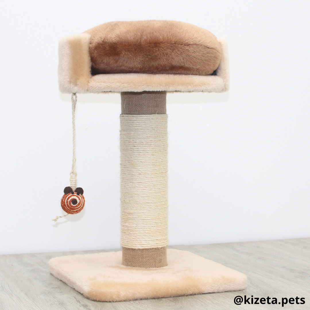 RASCADOR PARA GATO SENCILLO TORRE + CAMA (36x36x54CM)