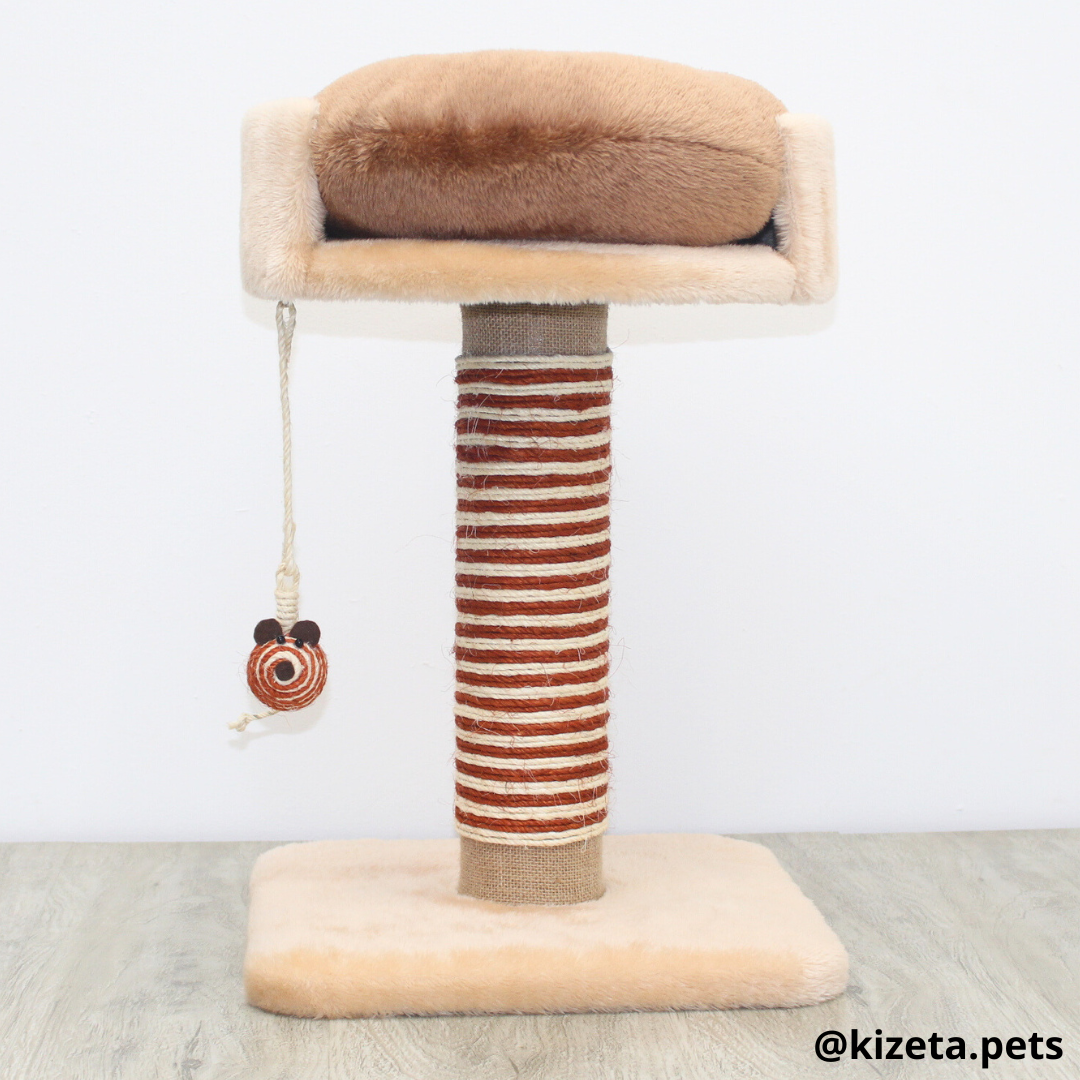 RASCADOR PARA GATO SENCILLO TORRE + CAMA (36x36x54CM)