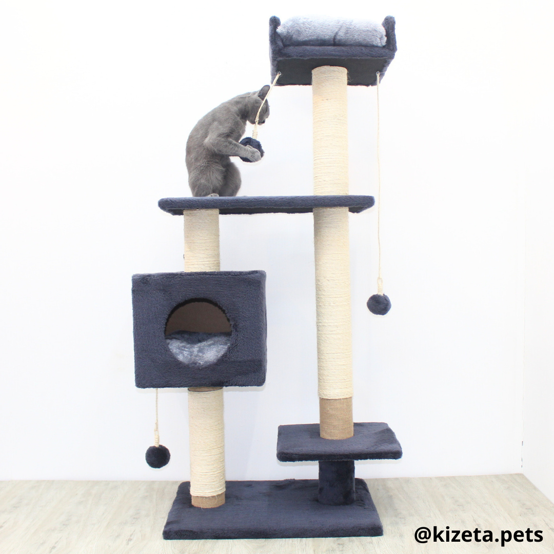 RASCADOR GYM PARA GATO MODELO CHICAGO 2DA GENERACIÓN 2 CAMAS + 5 TORRES (60x45x145CM)