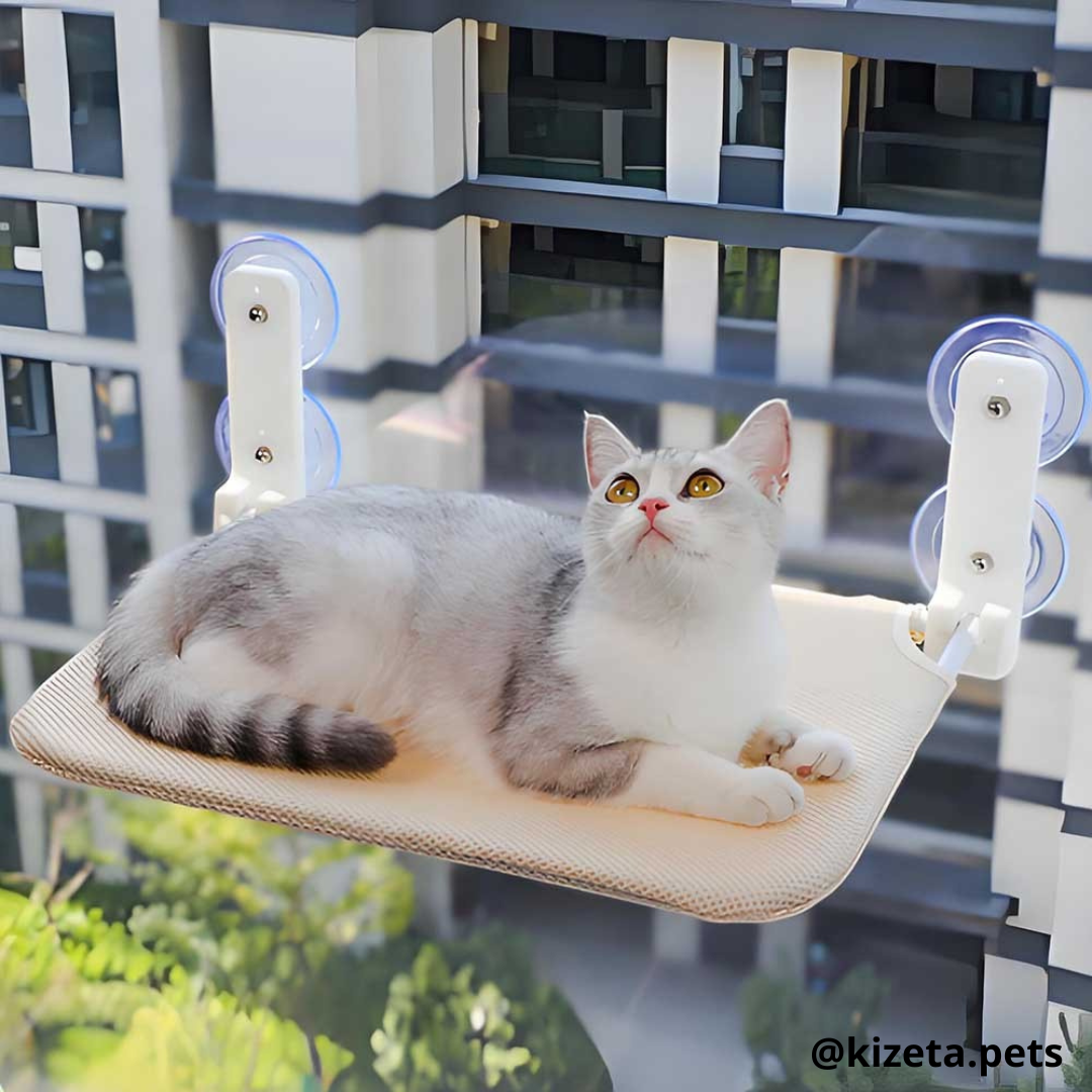 HAMACA DE VENTANA PARA GATOS MODELO CUADRANGULAR (60X30CM)