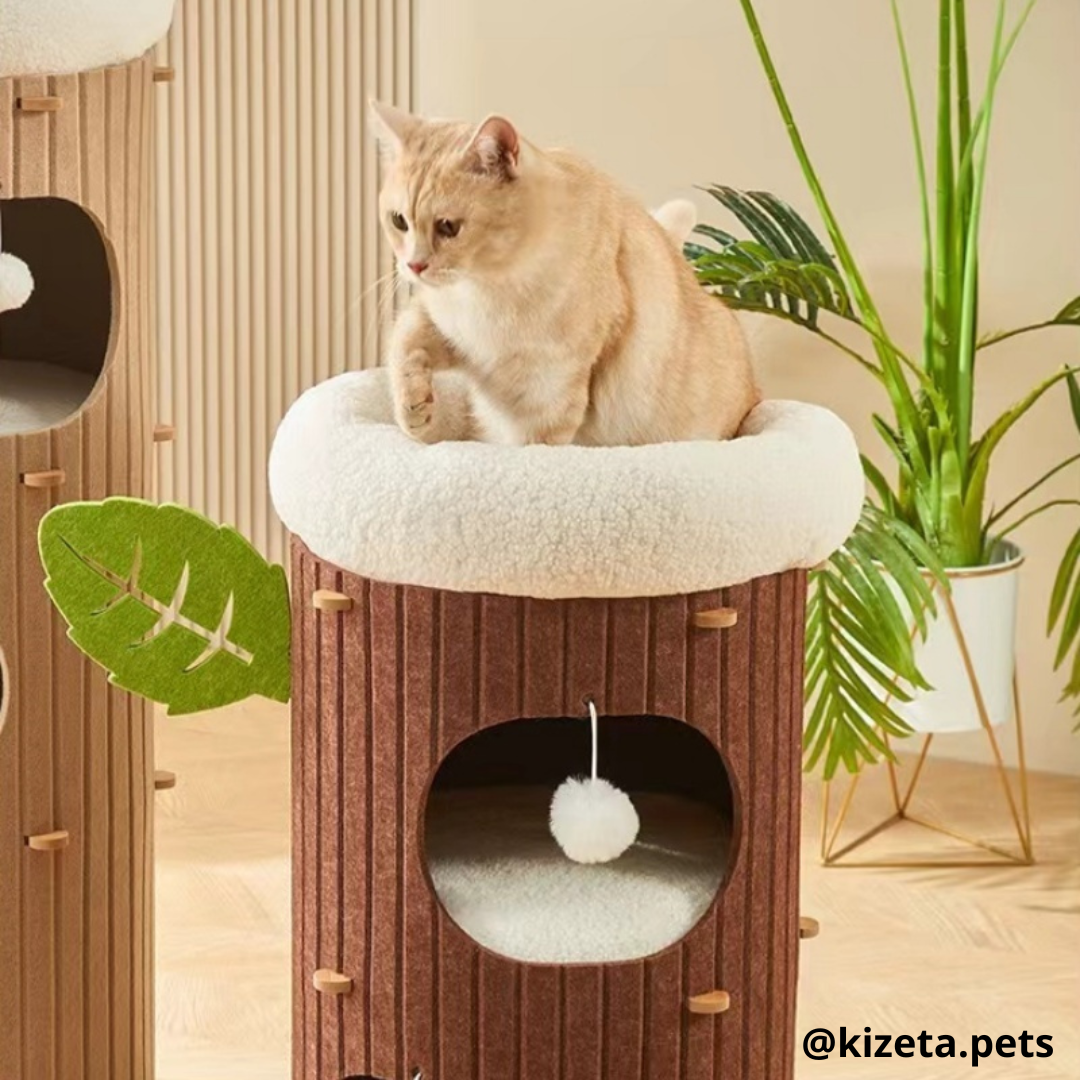 CASA/TORRE/ ÁRBOL LUXURY MULTINIVEL DE 3 PISOS PARA GATOS (CONDOMINIO)