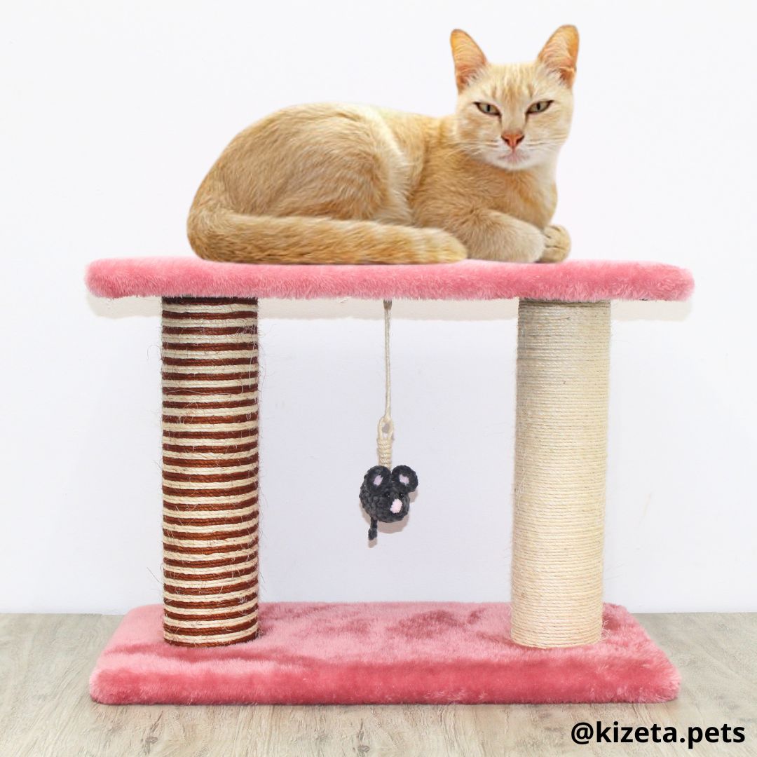 RASCADOR PARA GATO MODELO DOBLE TORRE TIPO CAMA (60x25x45CM)