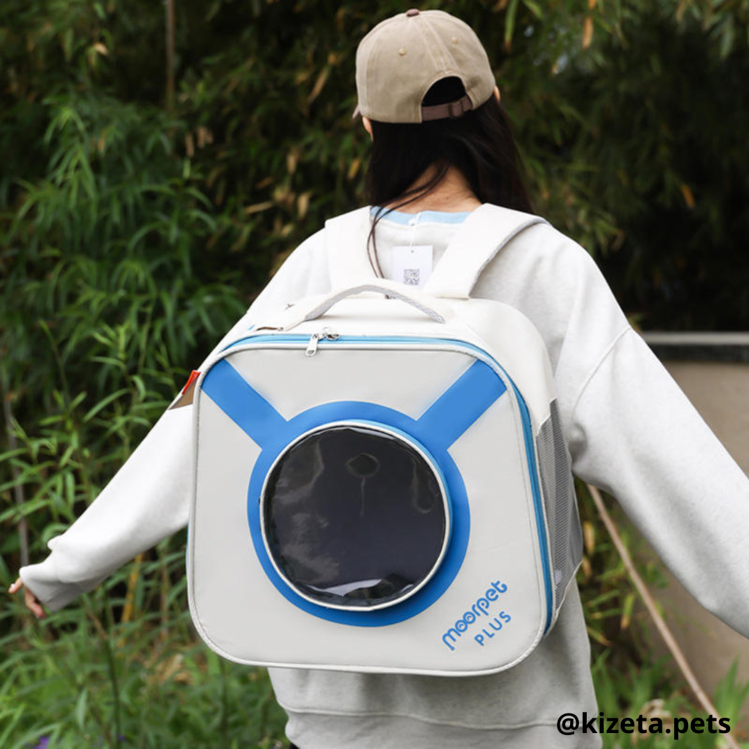 MOCHILA TRANSPORTADORA PETGO IMPERMEABLE PARA GATOS Y PERROS CON VENTANA CIRCULAR (40x23x36 CM)