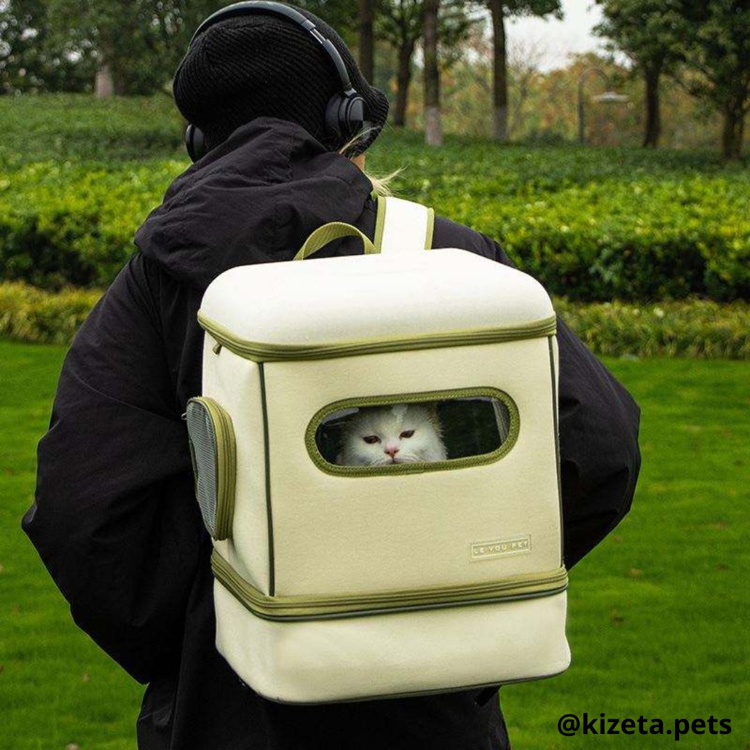 MOCHILA TRANSPORTADORA PREMIUM LUXURY PARA MASCOTAS (33x27x39 CM)