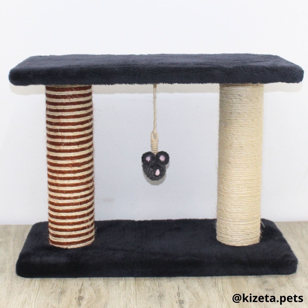 RASCADOR PARA GATO MODELO DOBLE TORRE TIPO CAMA (60x25x45CM)