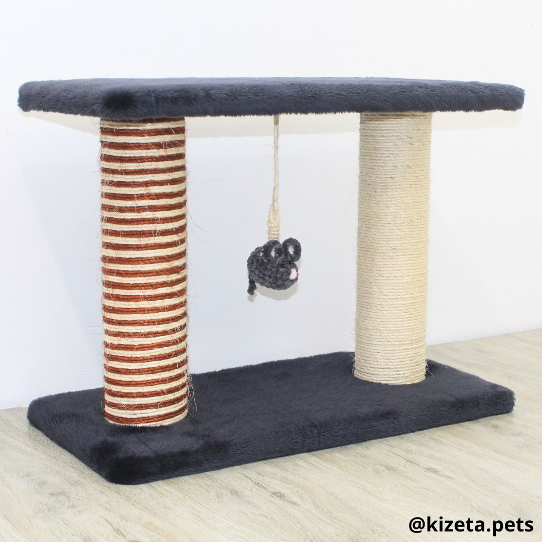 RASCADOR PARA GATO MODELO DOBLE TORRE TIPO CAMA (60x25x45CM)