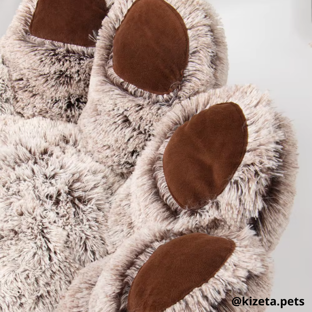 CAMA ANTIANSIEDAD HUELLA DE OSO PARA PERROS (S 70 CM DE DIÁMETRO)