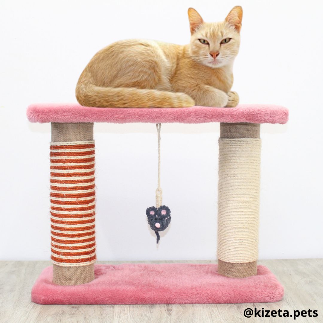 RASCADOR PARA GATO MODELO DOBLE TORRE TIPO CAMA (60x25x45CM)