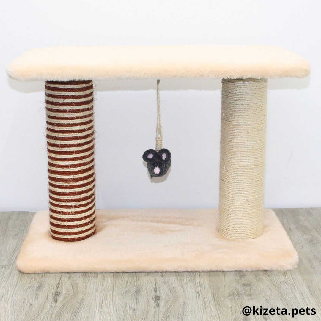 RASCADOR PARA GATO MODELO DOBLE TORRE TIPO CAMA (60x25x45CM)