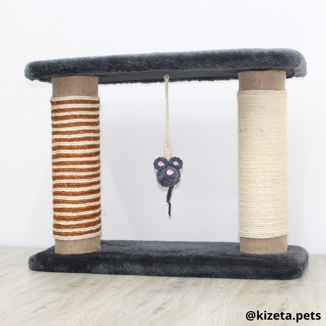 RASCADOR PARA GATO MODELO DOBLE TORRE TIPO CAMA (60x25x45CM)