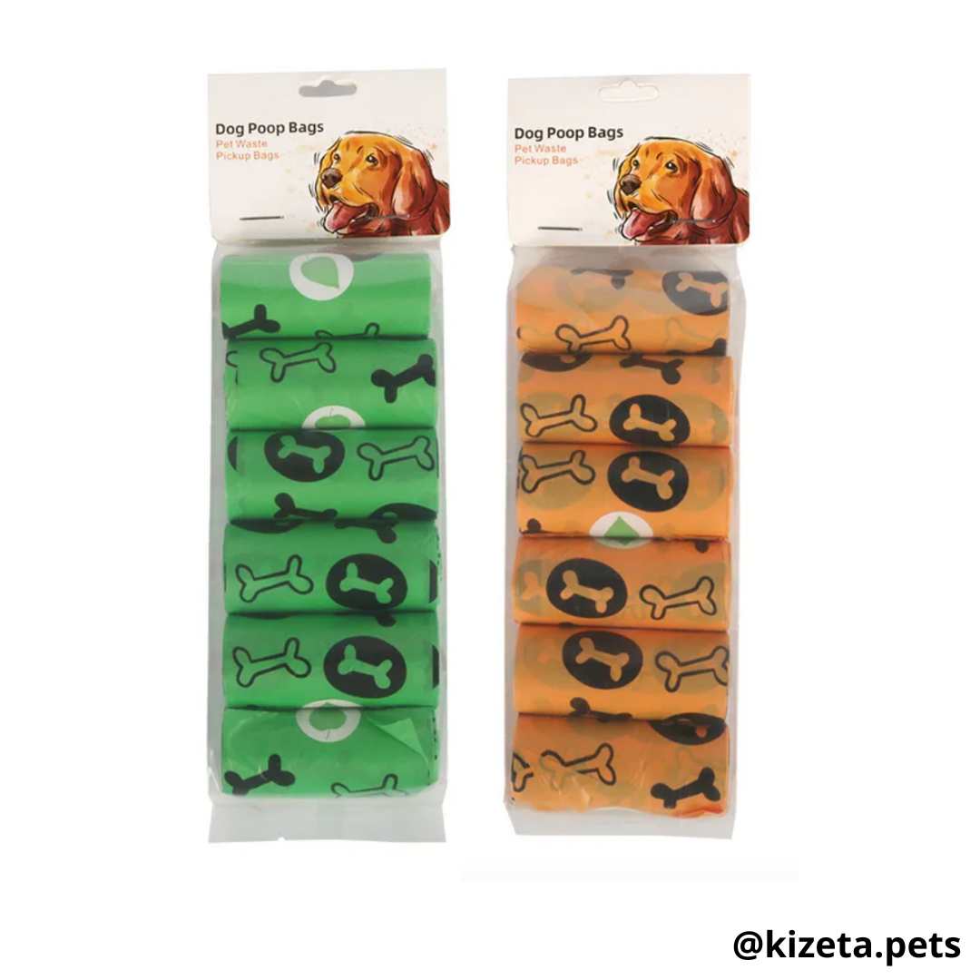 BOLSAS DE POPÓ PACK DE 12 UNIDADES (6 VERDES - 6 NARANJAS)