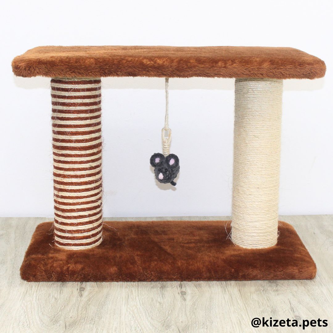 RASCADOR  PARA GATO MODELO DOBLE TORRE TIPO CAMA (60x25x45CM)