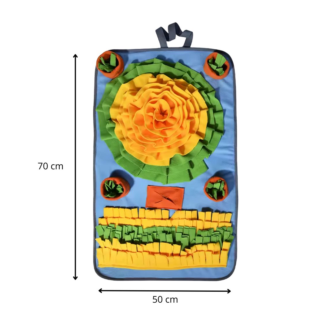 ALFOMBRILLA DE OLFATO VERDE/NARANJA PARA PERROS Y GATOS / ALFOMBRILLA DE ALIMENTACIÓN LENTA PARA MASCOTAS 70x50CM