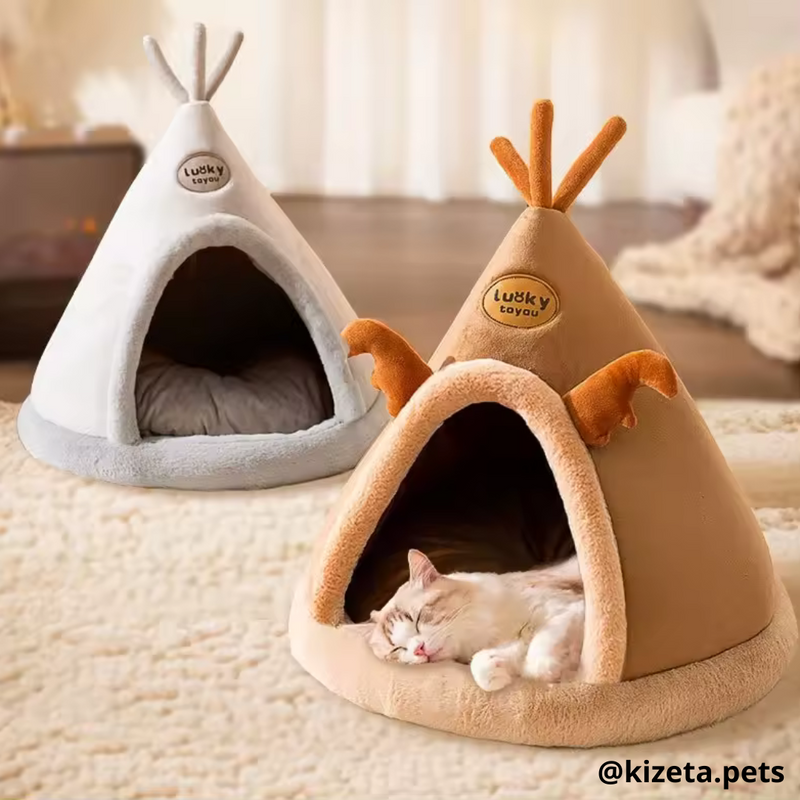 CAMA DE FELPA ULTRASUAVE CÓNICA PARA PERROS, GATOS O CONEJOS